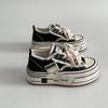 Sapatos de Lona Mendigo Borda Crua Sola Grossa Aumentado 2025 Primavera & Outono Novo Clássico Esportivo Confortável Tênis Casuais Sapatos Femininos