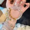 NafuCristal Blanco Natural + Cristal Pirámide Amarillo Diseño de Nicho Pulsera de Doble Círculo con Cuentas de Cristal Venta al por Mayor