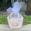 Canasta de Mano Arcoíris Regalo de Regreso Luna Llena del Bebé Año Viejo Banquete de los Cien Días de los Niños Regalo de Acompañamiento Caja de Regalo de Cumpleaños Tejida