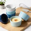 Bol de Cerámica Mini Colorido Glaseado de Venta Caliente Transfronterizo, Bol Creativo para Hornear, Bol para Huevos al Vapor, Bol para Pudín, Bol Colorido para Soufflé, Bol Pequeño para Postre