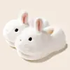 Pantuflas de Algodón para Niñas Lindas Bolas de Leche Conejito Pequeño Uso en Casa Invierno Felpa Suela Suave Cálidas Pantuflas para Bebés Padre-Hijo