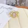 Caixa Surpresa ao Vivo Estilo Palácio Vintage Esmalte Floral Gota de Óleo Anel Aberto Luxo Leve Anel de Ponta