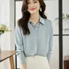 Camisa de Satín para Mujer 2026 Otoño Nueva Color Sólido Camisa Profesional Estilo Coreano Holgada Camisa de Dama Top de Moda