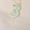 Tarjeta decorativa con lentejuelas huecas para hornear pasteles, arcoíris, cumpleaños, digital, para bebé de un año, fiesta, pastel, tarjeta para vestir