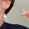 Pendientes de Clip de Lujo Ligero Estilo Hong Kong sin Agujeros para Orejas Pendientes Geométricos de Perla y Camelia para Mujer Sentido Avanzado Simples Elegantes Pendientes Versátiles