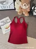 Camisole de Malha Fina Sem Mangas Estilo Garota Picante, Novo Top de Roupa Doce e Picante para Primavera/Verão, Regata Chique de Corte Justo