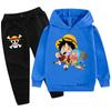 2025One Piece Estampado de Dibujos Animados Traje para Niños Sudadera con Capucha Sudadera + Pantalones Pb904