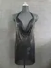 Fabricante 2025 Suministro Transfronterizo Amazon Sexy Metal Lentejuelas Escote Profundo Tirantes Vestido Sexy Lbz1352