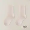 Meias infantis, estilo grosso para outono e inverno, comprimento até a panturrilha, design sem costura de agulha dupla, cores lisas, unissex, meias de bebê, qualidade Classe A, meias Zhujie