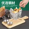 Novo Rack de Madeira para Batatas Fritas, Recipiente Criativo Estilo Americano para Frango Frito, Conjunto de Pratos Estilo Ocidental em Madeira de Acácia