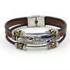 Yiwu artículo totem estilo unisex aleación codo con cuentas pulsera de cuero multicapa tamaño ajustable