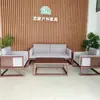 Novo conjunto completo de sofás de madeira maciça com design estético estilo chinês da Dinastia Song, sofás modernos minimalistas para recepção e sala de reunião de escritório