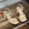 Nuevos Zapatos de Tacón Elegantes, Versátiles y a la Moda para Mujer, Primavera/Verano 2026, con Punta Cuadrada y Correa de Hebilla, Comercio Transfronterizo
