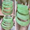 Pulsera de Calcedonia Verde Hielo, Brazalete Delgado Redondo, Pulsera de Belleza Verde Manzana, Venta al por Mayor a Partir de Una Pieza