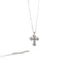 Pingente Cruz Full Diamond Retro Europeu e Americano Super Brilhante com Diamantes, Luxo Leve, Corrente de Clavícula Estilosa e Versátil Acessório de Nicho