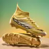 Zapatillas de fútbol de caña alta para hombre y mujer, tacos largos, antideslizantes para adultos, zapatillas de entrenamiento para jóvenes estudiantes, resistentes al desgaste, venta al por mayor de fábrica