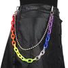 Joyería transfronteriza europea y americana, estilo punk, hecha a mano, con cadena colorida, cuentas redondas, anillo geométrico, cadena corporal, estilo hip hop, cadena para la cintura.