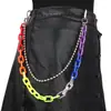 Joyería transfronteriza europea y americana, estilo punk, hecha a mano, con cadena colorida, cuentas redondas, anillo geométrico, cadena corporal, estilo hip hop, cadena para la cintura.
