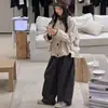Pantalones de trabajo básicos de color sólido retro japonés Maillard para hombres y mujeres, color café, pierna recta holgada, pantalones de marca versátiles y modernos
