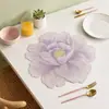 Mantel Individual de PVC con Flor de Peonía en Relieve 3D, Impermeable, Resistente al Aceite, Forma Irregular de Flor, Mantel para Comida Occidental, Producto Nuevo Transfronterizo de Amazon Temu