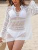 Blusa de manga larga con cuello en U para mujer europea y americana transfronteriza, ideal para vacaciones en la playa, traje de baño X6943