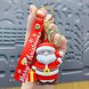 Llavero colgante de Papá Noel con pegamento goteante creativo, bonito bolso de dibujos animados para mujer, adornos navideños, pequeño regalo al por mayor