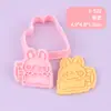Serie de Conejos con Dibujo Lineal Molde para Galletas 3D Realista Prensa para Galletas Fondant DIY Esencial para Hornear