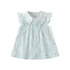 Vestido de Verano para Niña de Botones Sencillos con Pliegues, Vestido sin Mangas Delgado con Estampado de Conejos, Vestido a Cuadros con Lazo para Bebé