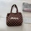 Ruien 2026 Bolso Nuevo Bolso Casual de Hombro Único Estilo Universitario para Mujer Viaje Diario Letra Versión Coreana Gran Capacidad