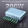 Cargador Transfronterizo Multicolor de Nitruro de Galio 200W 20V5A Estación de Carga Universal de Alta Potencia para Teléfonos Móviles, Tablets y Laptops