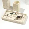 Toalha de Papel Estilo Wabi-Sabi Transfronteiriço Conjunto de Artigos de Higiene Pessoal de Luxo em Travertino Banheiro Armazenamento de Banheiro Modelo de Hotel Conjunto de Quatro Peças