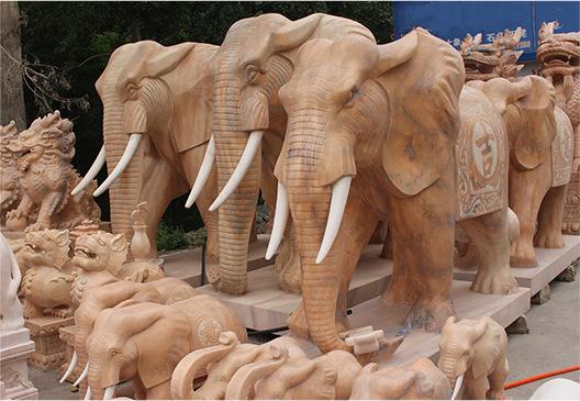 经典石雕大象大图