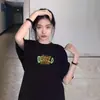 Camiseta Casual de Manga Corta para Mujer Estilo Japonés Verano Atuendo para Pareja Versátil Estampado de Letras Talla Grande para Mujer Comercio Exterior Transfronterizo