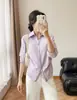 Camisa feminina de manga longa lisa, novo estilo primavera e outono, solta e versátil, camisa protetora solar, top casual estilo coreano
