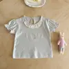 Conjunto de Verano Delgado para Niñas: Top de Cuello Redondo y Manga Corta y Pantalones Versátiles Ligeros y Transpirables, Hermosa Ropa de Verano para Niñas
