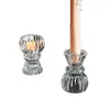 Portavelas de Cristal Brillante Estilo Europeo Portavelas de Vidrio de Doble Propósito Decoración Decorativa de Escritorio para Restaurante Portavelas Loto