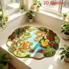 Tapete pastoral fresco em imitação de caxemira, com design de lago de desenho animado, tapete de pelúcia macio e amigo da pele, resistente a manchas e fornece isolamento, adequado como tapete de cabeceira ou almofada de sofá