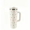 Taza de café inclinada de 25 ml, taza aislada para niñas, alto valor estético, taza de café de gran capacidad, vaso para hielo para coche, vaso con pajilla de doble uso
