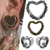 Expansor de Oreja de Vid Espinosa en Forma de Corazón de Acero Inoxidable Transfronterizo Expansor de Agujero de Oreja Integrado en Forma de Corazón Galvanizado Pendientes de Aro de Oreja de Cobre para Piercing