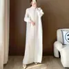 Vestido plisado de moda para mujer, de alta gama, holgado, entallado, extralargo, talla grande, falda larga, vestido, vestido