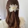 Super Hada Elegante Chifón Flor Pinza para el Cabello para Mujer Verano Parte Trasera de la Cabeza Clip Cola de Caballo Tocado Sentido Avanzado Simple Pinza de Primavera