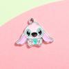 Colgante de Stitch Accesorios Juguetón Lindo Colgante Orejón Dibujos Animados Aleación Goteo de Aceite Accesorios DIY Pulsera Ropa
