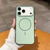 Case Magnético Color-Blocking Dois em Um Botão Metálico Magnético Skin-Feel para iPhone Case Magnético para Celular Anti-Queda Emendado