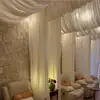 Decoración de Techo de Gasa para Salones de Belleza, Personalizada por Fabricantes para Ocultar Imperfecciones y Prevenir el Polvo, Techo de Gasa de Onda de Moda
