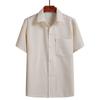 Camisa de Manga Corta de Alta Calidad para Hombre de Mediana Edad de Verano para Papá de Mediana Edad y Anciano Ropa de Abuelo Algodón y Lino