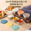 Tigela de Imersão de Aço Inoxidável com Tampa, Mini Tigela de Imersão Selada Portátil para Casa, Copo para Molho, Tigela Pequena para Molho de Tempero