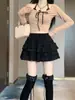 Saia de bolo pequena branca estilo balé para mulheres verão cintura alta modeladora meia saia evasê saia curta bufante saia midi xs
