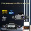 Cámara de salpicadero de nuevo modelo transfronteriza de cuatro canales 1080P con visión nocturna de alta definición, gran angular, conexión Wifi y grabadora de vehículo Dvr