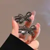Horquilla pequeña con lazo de diamante para mujer, flequillo con temperamento femenino, pinza pequeña para sujetar el cabello, horquilla rota lateral, exquisita horquilla de alta gama, tocado