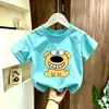 Top de Algodón Transpirable Versátil Súper Lindo Elegante de Manga Corta con Estampado para Diversión de Verano para Niños y Niñas